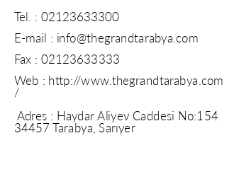 The Grand Tarabya Hotel iletiim bilgileri